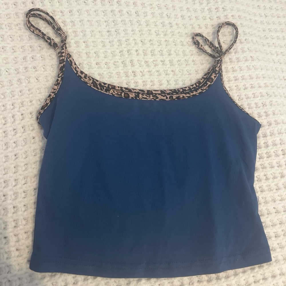 Agolde Blue Camisole with Patterned Trim